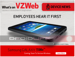 Samsung Galaxy Tablet Announcement Coming Thursday, Verizon Employees NOW!